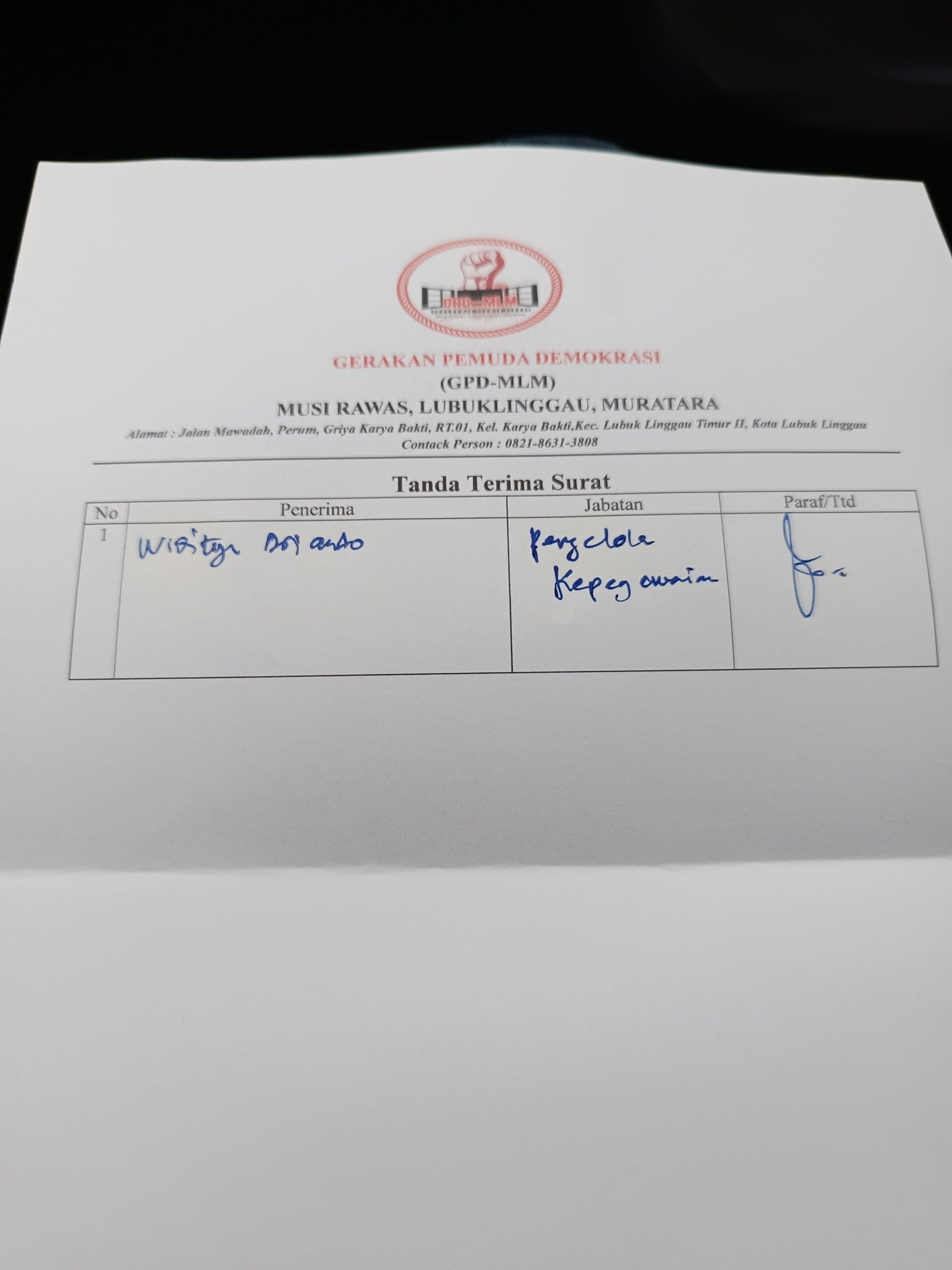 Tanda Terima Surat